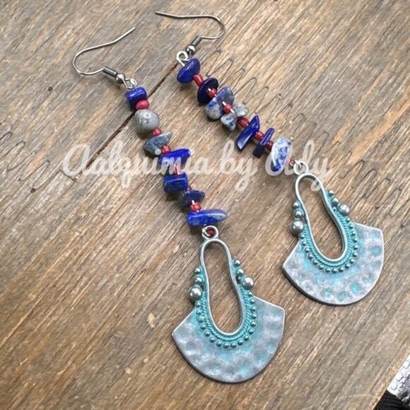 Alquimia Blue and Silver Earrings - Picture 1 of 4